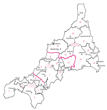 Cornwall Region Map 